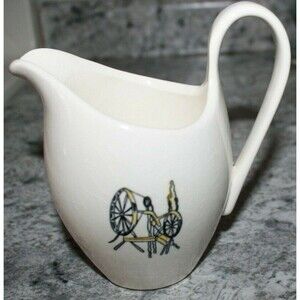 5 3/8" Creamer Spinning Wheel Mid Century Modern Made in USA Off White